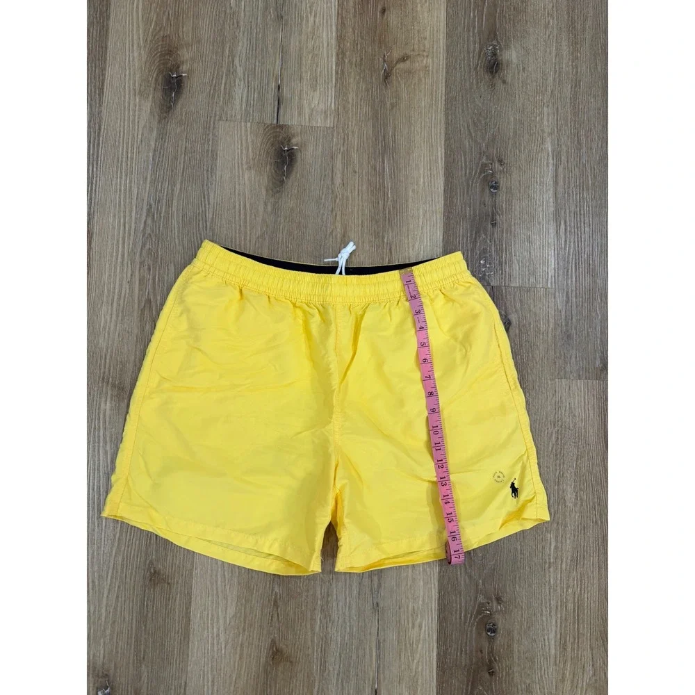 Polo‎ Ralph Lauren Mens XL Yellow Swim Trunks Mesh Lined Embroidered Pony Logo